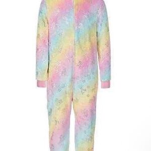 New - Saint Eve Fleece Unicorn Pajama Jumper, Medium 10-12, Tie Dye Rainbow